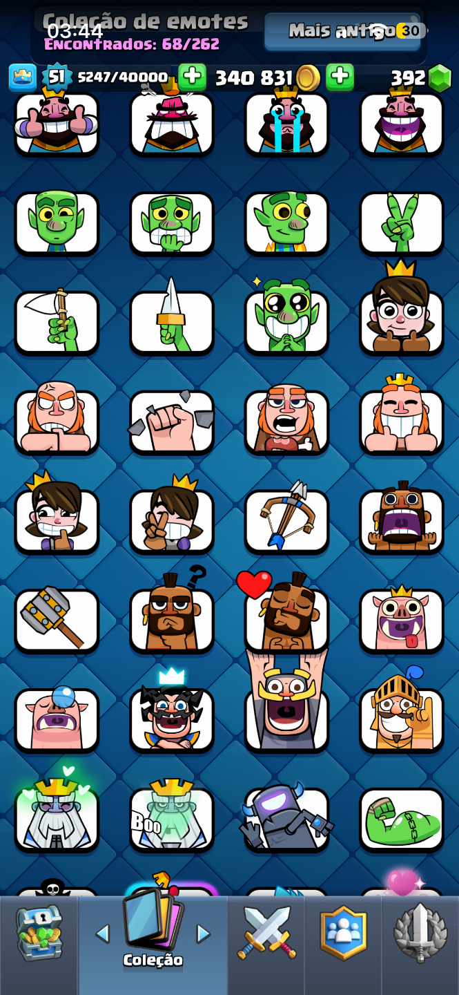 Conta Clash Royale com 10k de troféus, emotes, 1k gasto na conta