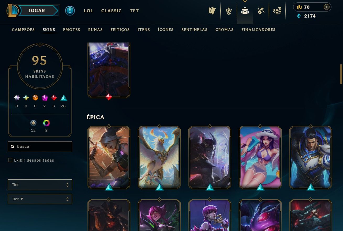 Conta de 2018 - 95 Skins - Lvl 192 - 147 Campeões - 45 Baús - 8 Cromas