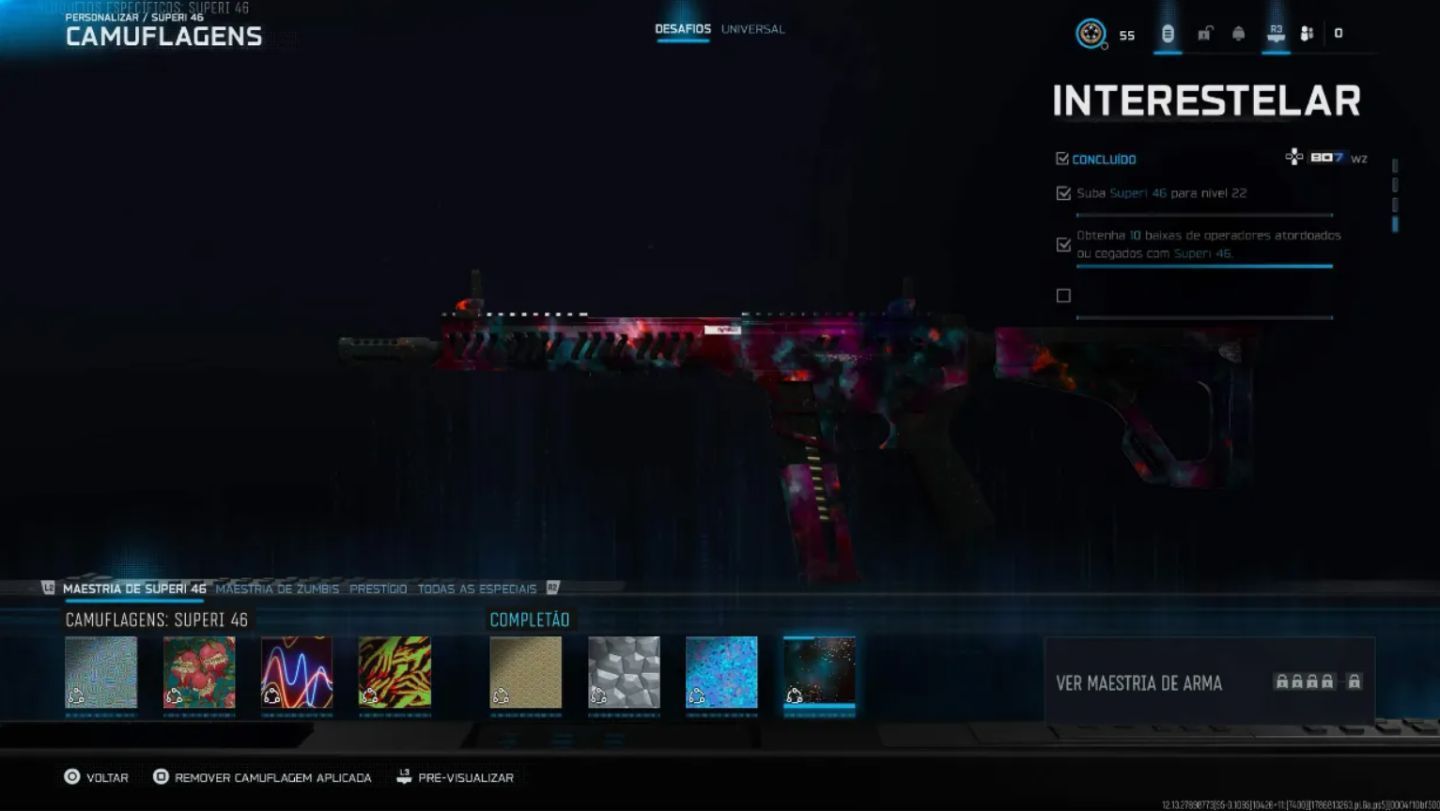Conta warzone com Camuflagem Interestelar, Terry Crews, Rank Diamante S5