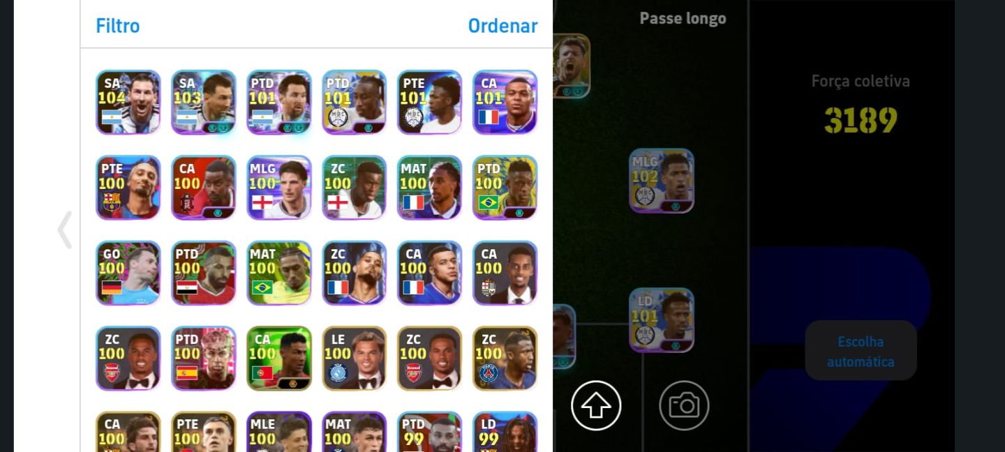 CONTA eFOOTBALL 3189 BARATA - ZICO + AGUERO + MESSI 104 + 20 ÉPICOS - FULL META