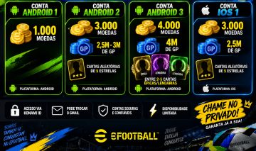 CONTAS EFOOTBALL ANDROID E IOS COM MOEDAS