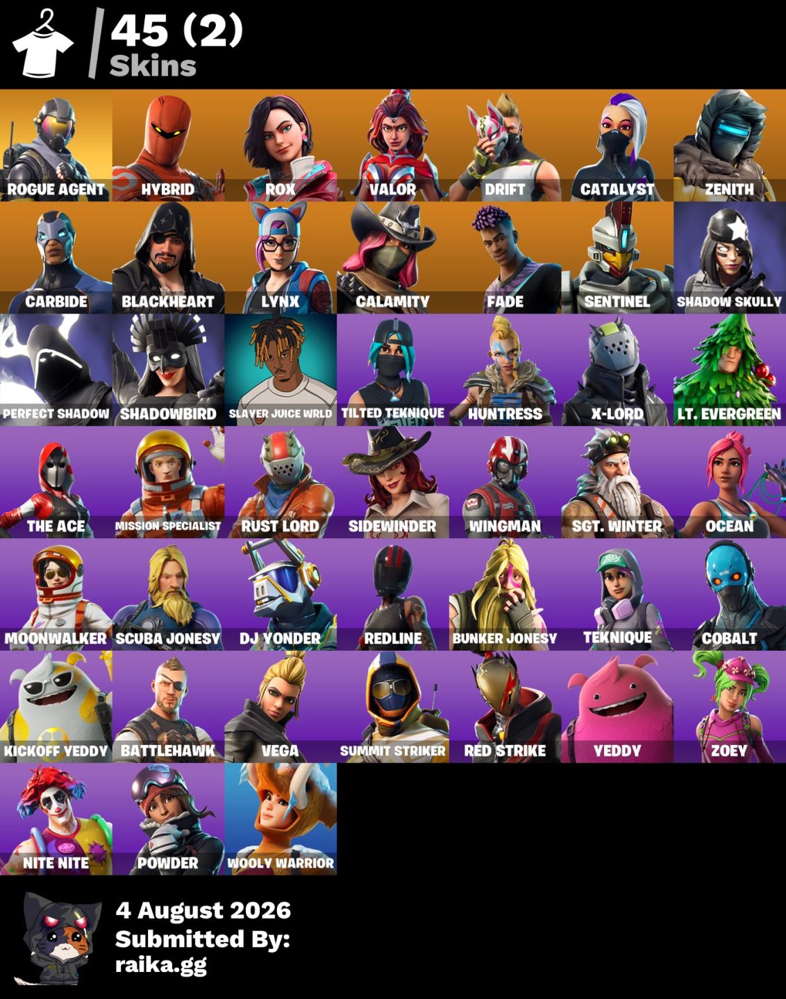 CONTA FORTNITE OG (com take the L, rogue agent e outros)