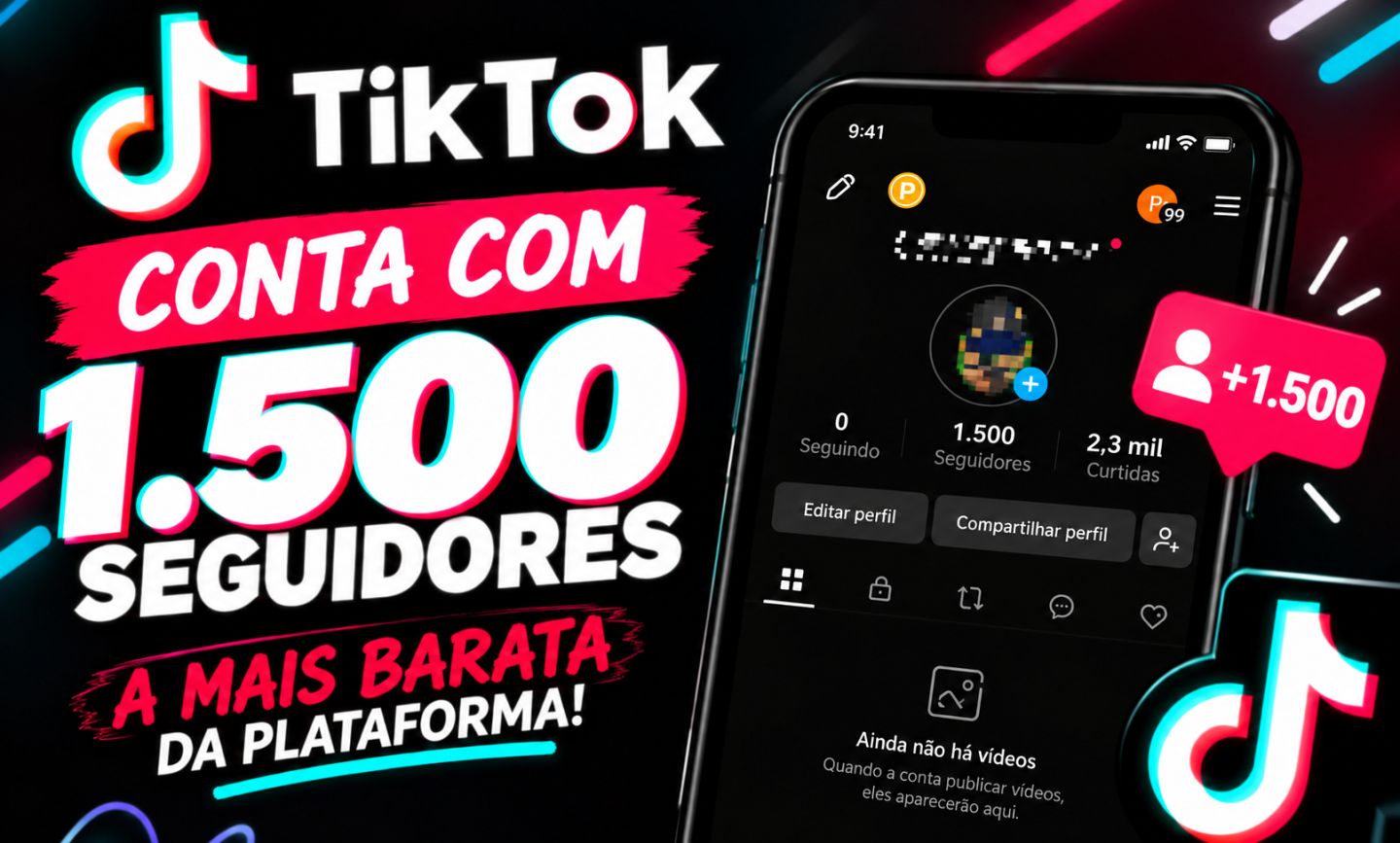 Conta Tiktok 1.500 Seguidores | 174 Mil Visualizações + Tiktok Shop(promoção)