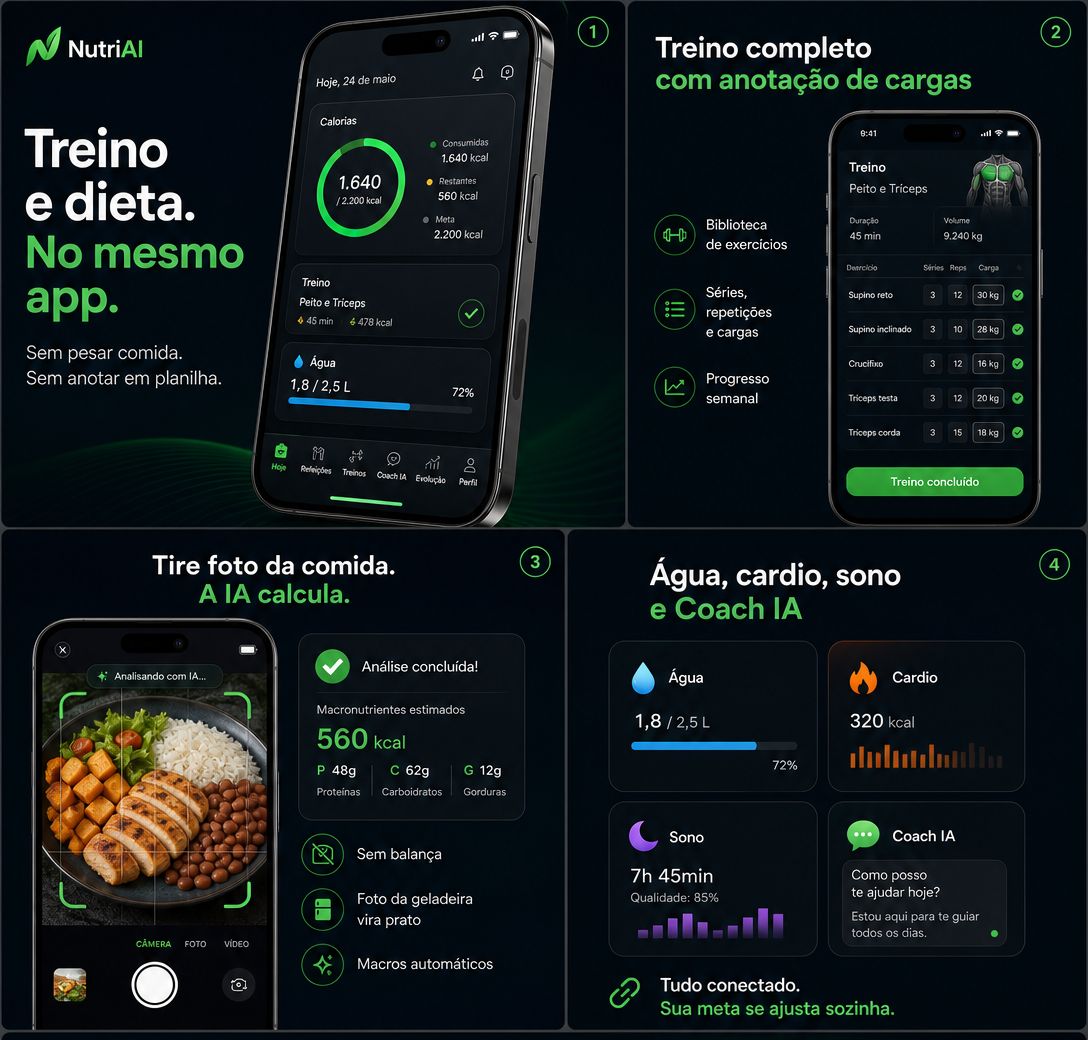 NutriAI PRO - App de treino, água, cardio e dieta com IA - 30 dias de acesso