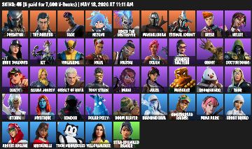 Conta Fortnite 45 Skins | Predator, Wolverine, Doom Slayer + Marvel