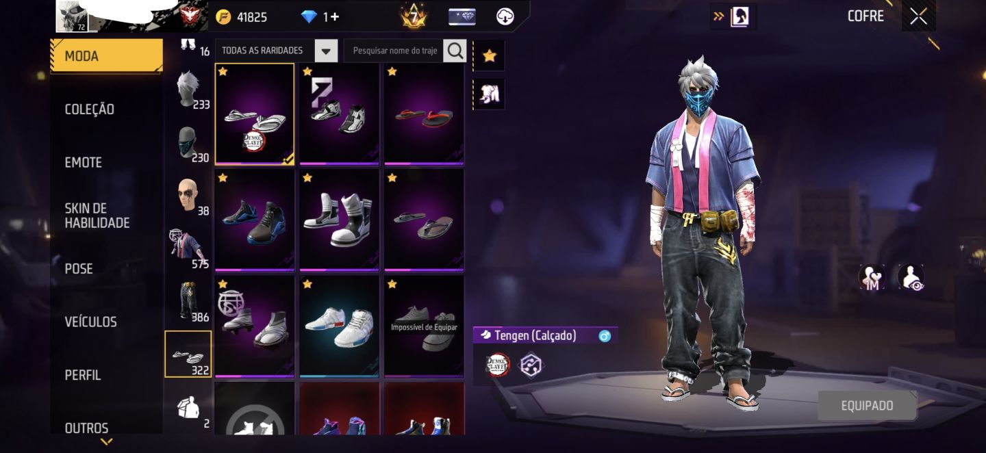 CONTA FREE FIRE PRIMEIROS PASSES PRIME 7 QUASE TODAS ANGÉLICAIS