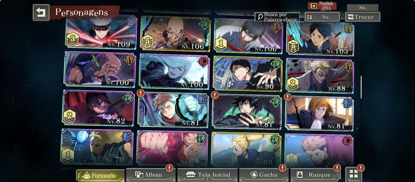 Conta JJK PAREDE 11 LIMITADOS END GAME MUITO BEM UPADA METAS