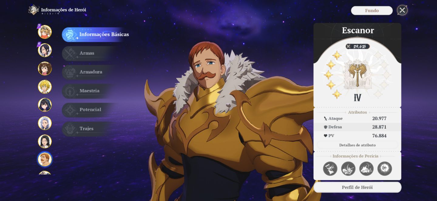 Conta forte com merlin p7 e meliodas p7 vários outros