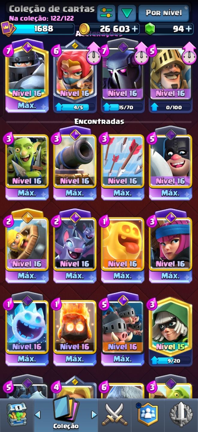 Conta do clash Royale com 1300 troféus