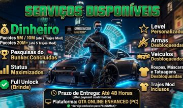Upagem de Conta GTA Online Enhanced (PC)