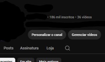 Canal Youtube com 186 mil inscritos