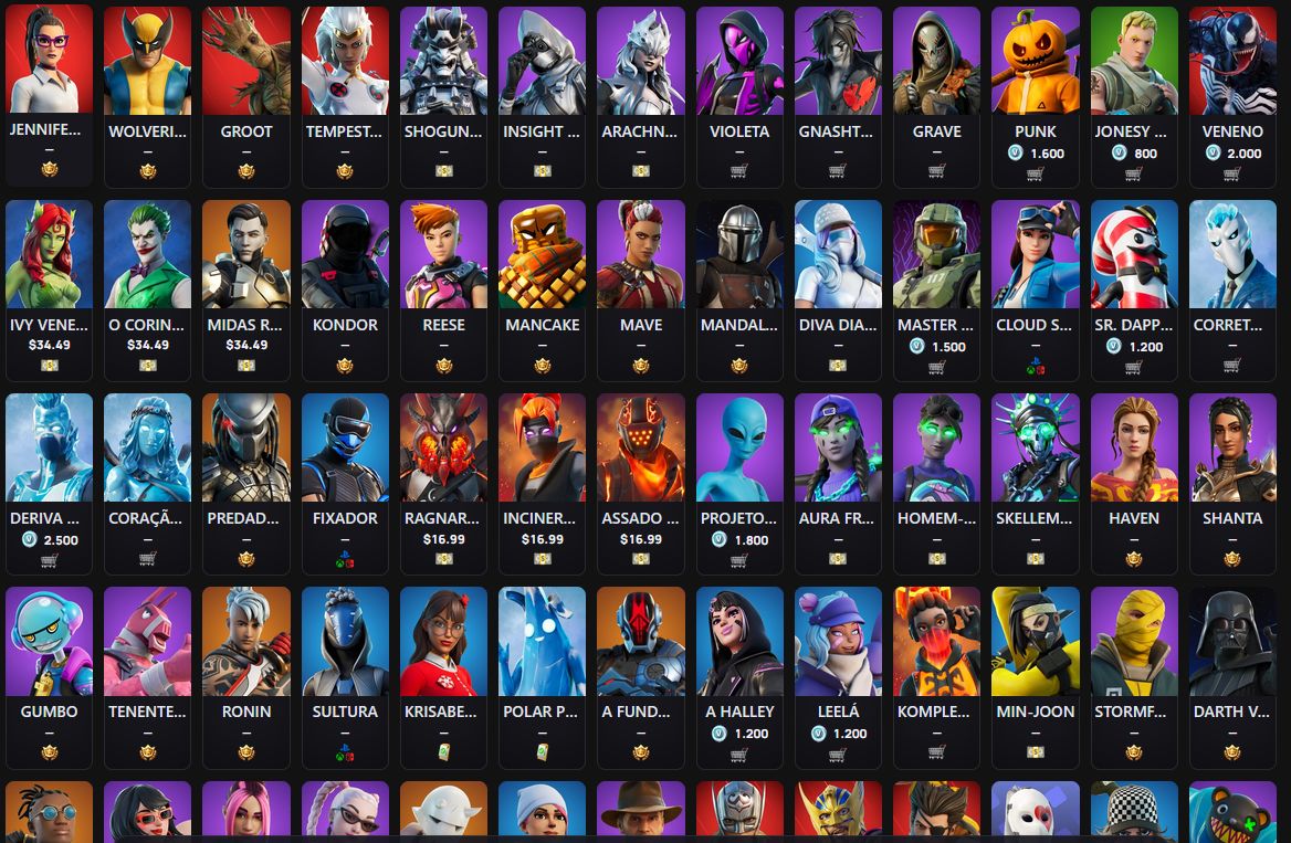 Conta FORTNITE 387 Skins + salve o mundo (V-BUCKS) FULL ACESSO