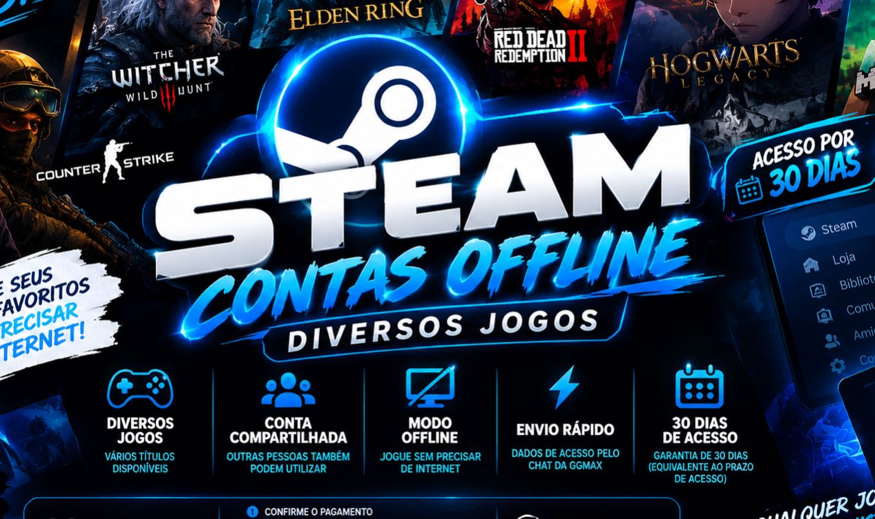 Contas Steam Offline - Diversos Jogos (Envio Rápido via Chat) | Vários Títulos.