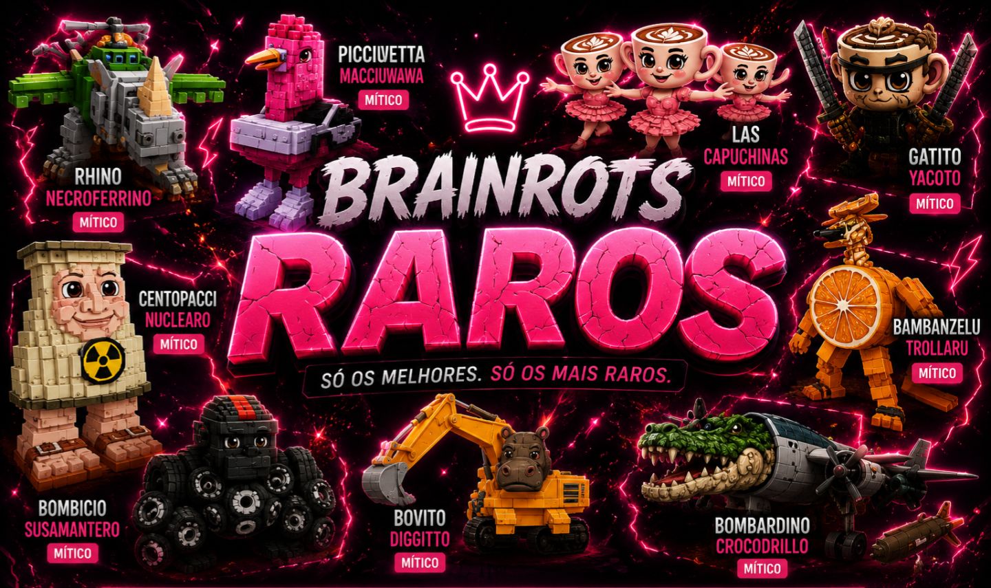 BRAINROTS MUITO RAROS! Rhino Helicopterino, Centrucci etc! Para Colecionadores!