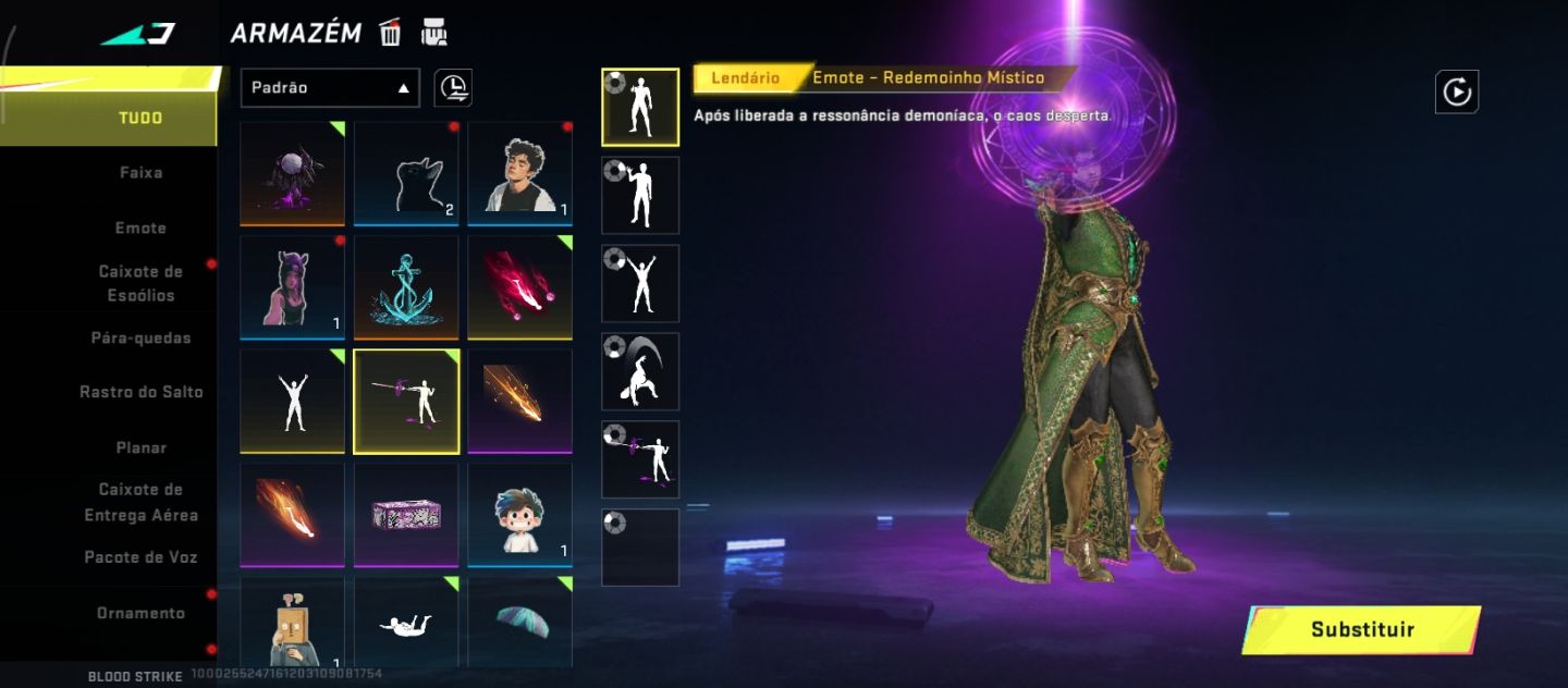 Conta com armas eternas e outros itens, só no ponto de joga