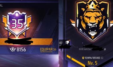 GUILDA DE FREE FIRE NIVEL 5 E TOP 35 DO REGIONAL, A GUILDS TEM PENALIDADE DE 30%