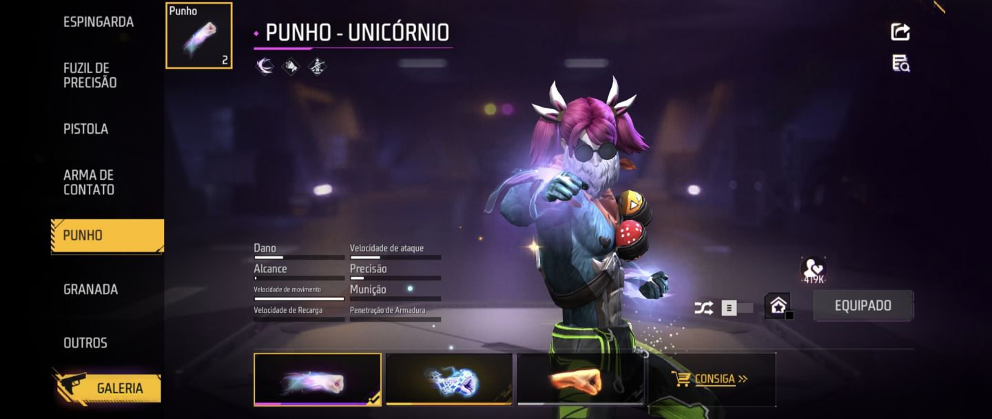 Conta de free fire gemada Skins evolutivas