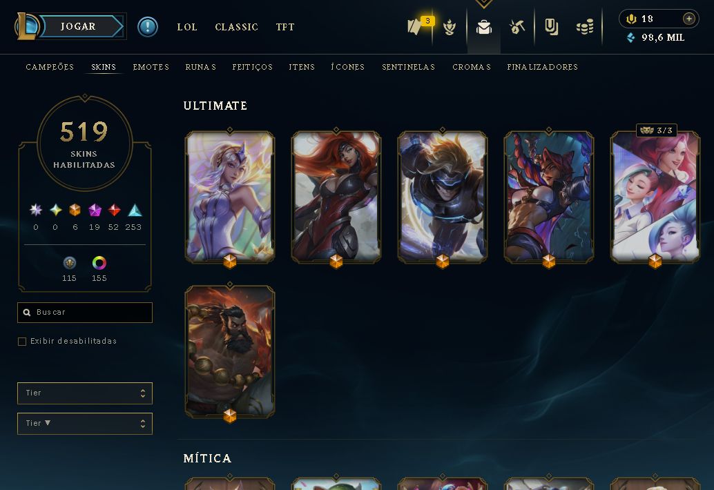 CONTA VALORANT | SKINS CHAMPIONS + MUITAS SKINS | RANK PLATINA + CONTA LOL
