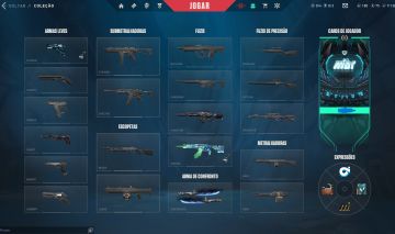 Conta valorant com skin de faca, vandal, phantom, operator e ghost