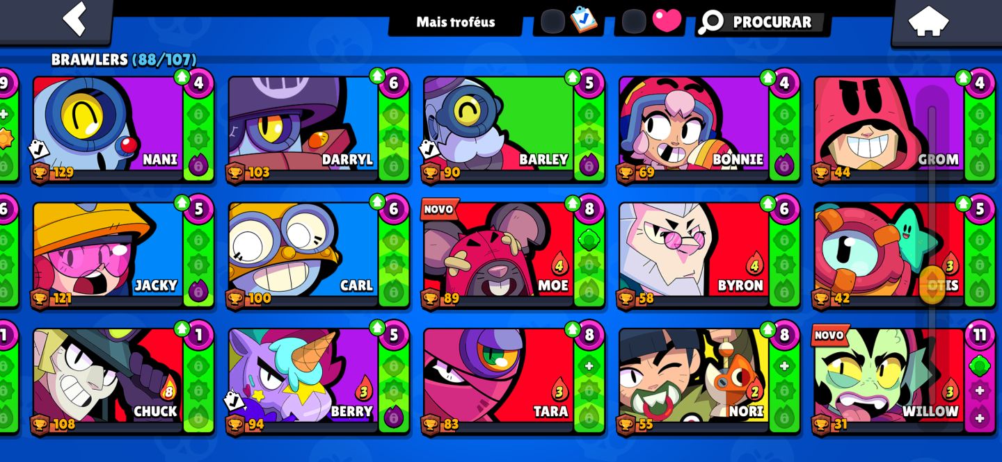 Conta brawl star 20k troféu 9 lendários 1 ultra