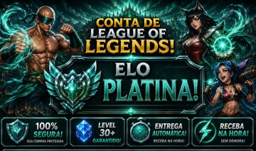 [Entrega Automática] Conta Lol Platina, 11 Skins, 30K Ea, Honra 5, Lvl 35