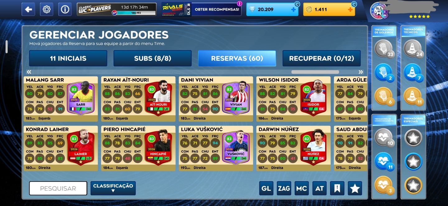 CONTA DE DREAM LEAGUE SOCCER 26 COM MUITOS DIAMANTES!!!