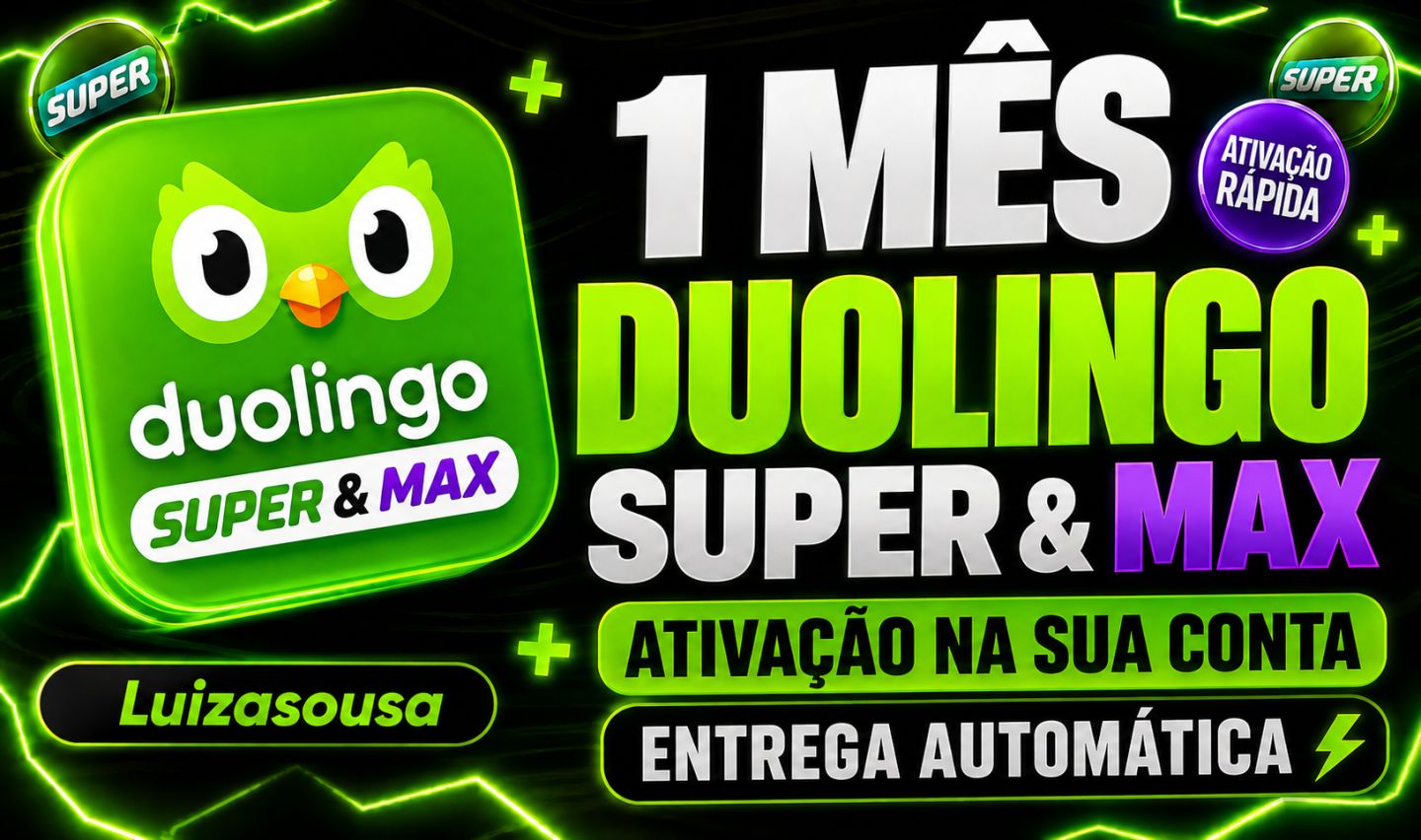 1 Mês DUOLINGO SUPER - ATIVAÇÃO NA SUA CONTA - ENTREGA AUTOMATICA
