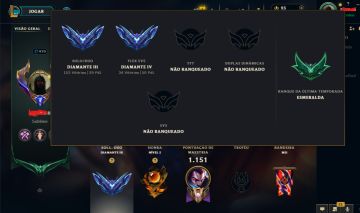 CONTA DE LEAGUE OF LEGENDS Elo Diamante - Solo/duo e Flex - 271 Skins