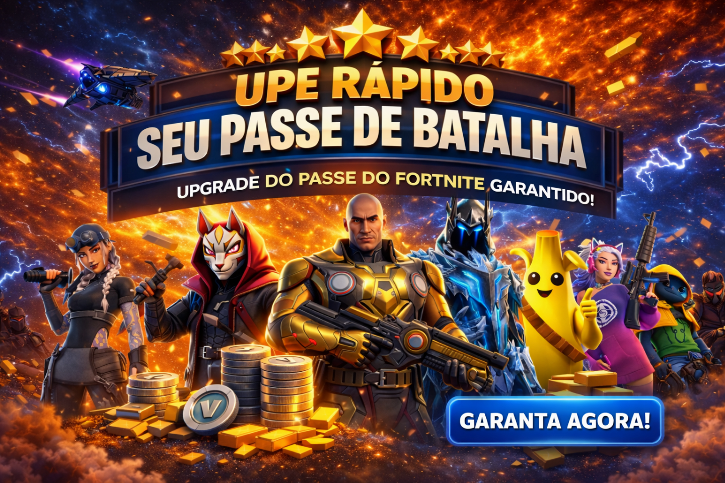 UP DE PASSE DE BATALHA RÁPIDO, SEGURO E CONFIÁVEL