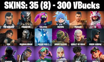 Conta Fortnite com The Ageless | Predator | Galaxia | Nezumi | Menace e 35 Skins