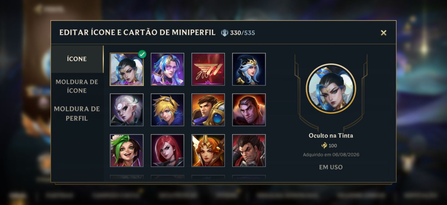 Conta main mid mas com muitas outras skins de outras rotas