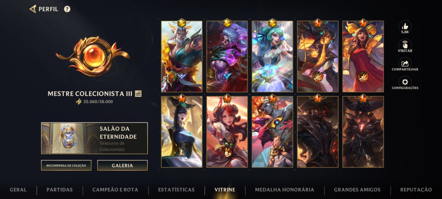 Conta de wild rift main selva com 175 skins + 35k de colecionador