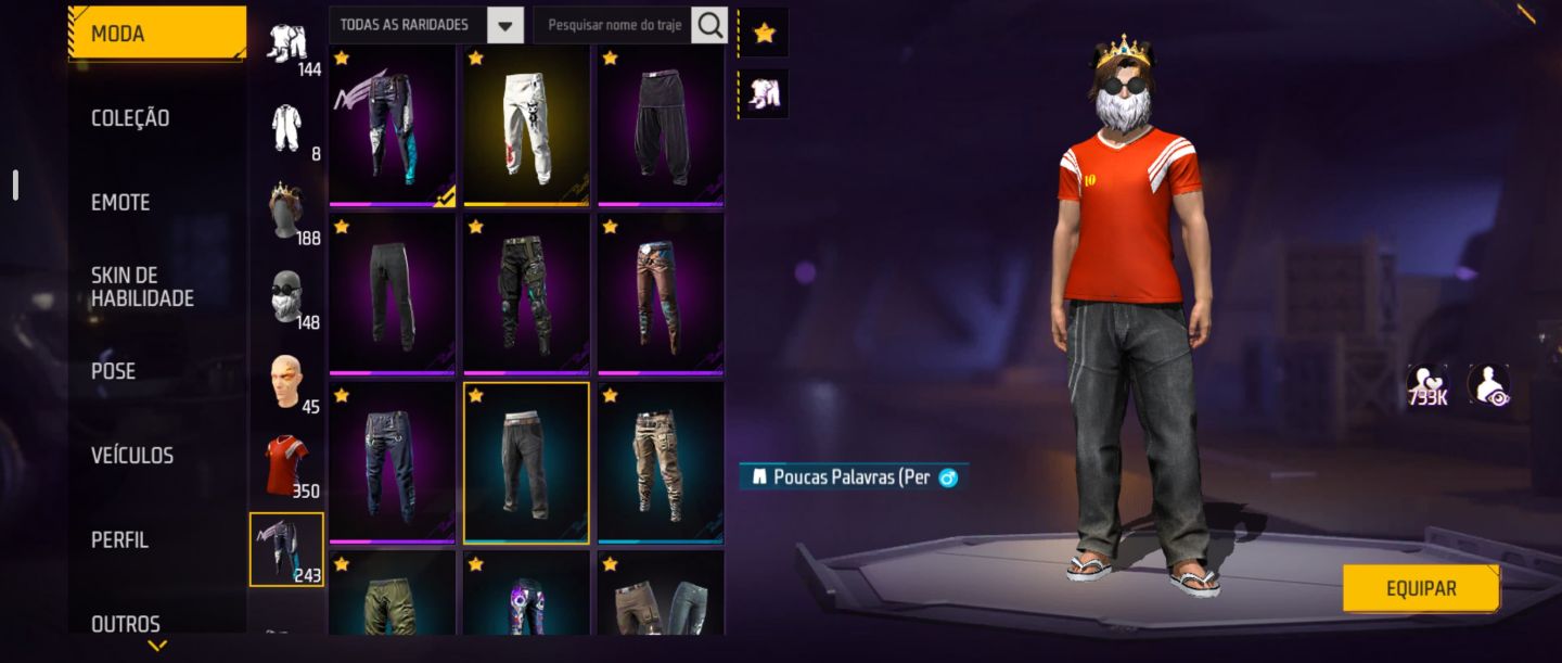 Conta free fire com barbinha e top criminal
