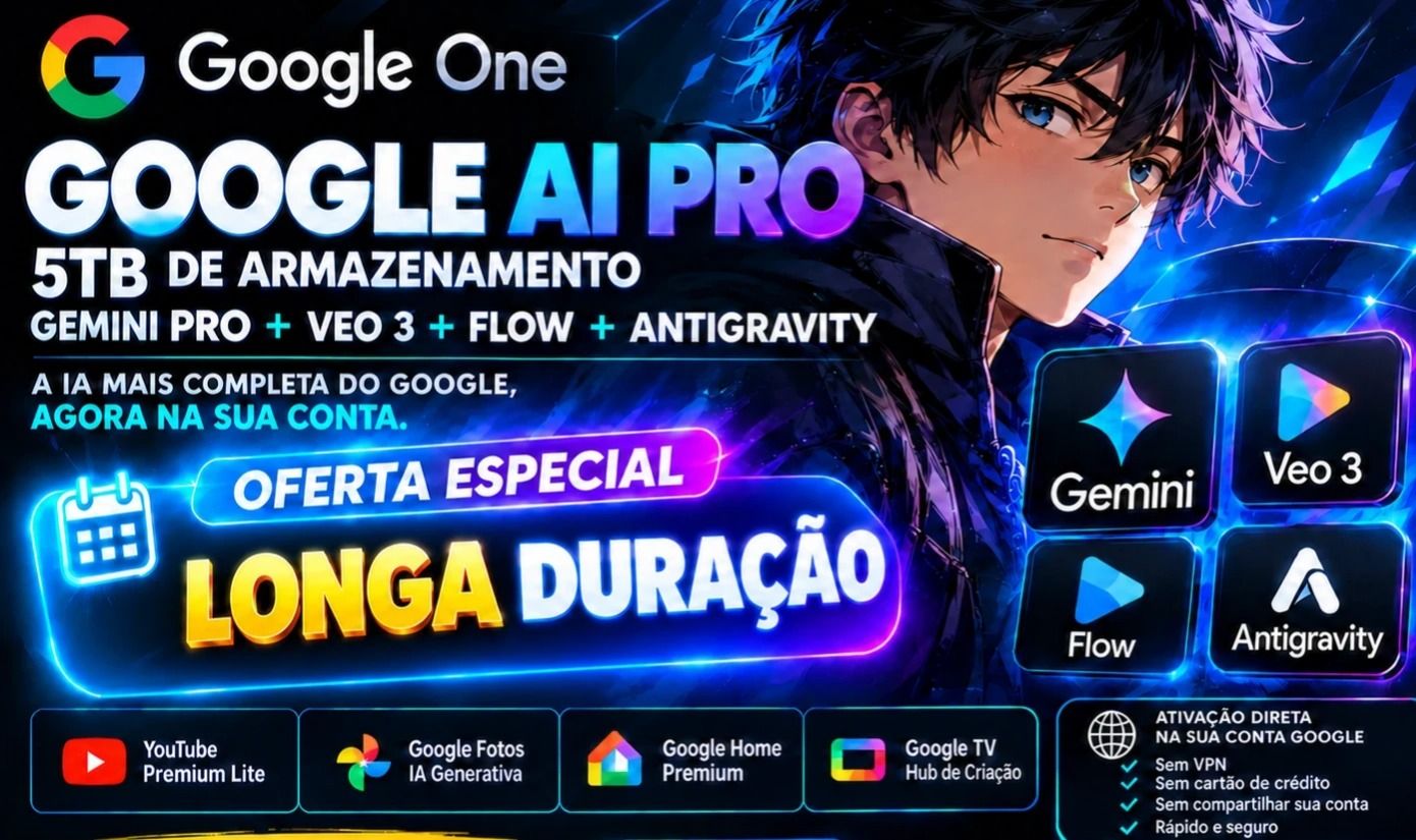 Gemini Ia Pro | 18.000 Créditos + 5Tb + Veo 3.1 + Flow + Omni + Antigravity