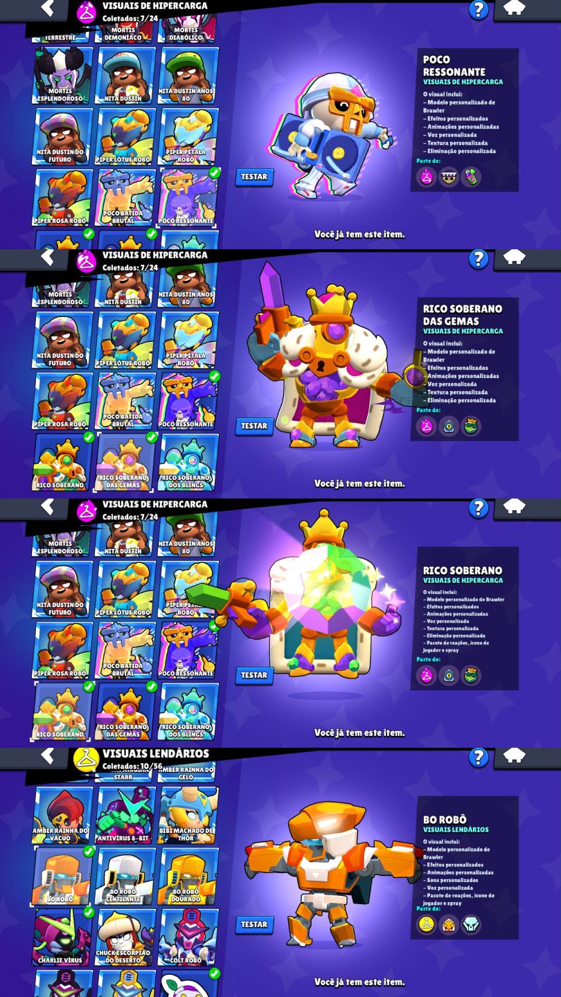 CONTA DE BRAWL STARS 81K DE TROFEUS |107 BRAWLERS VARIAS FAMA