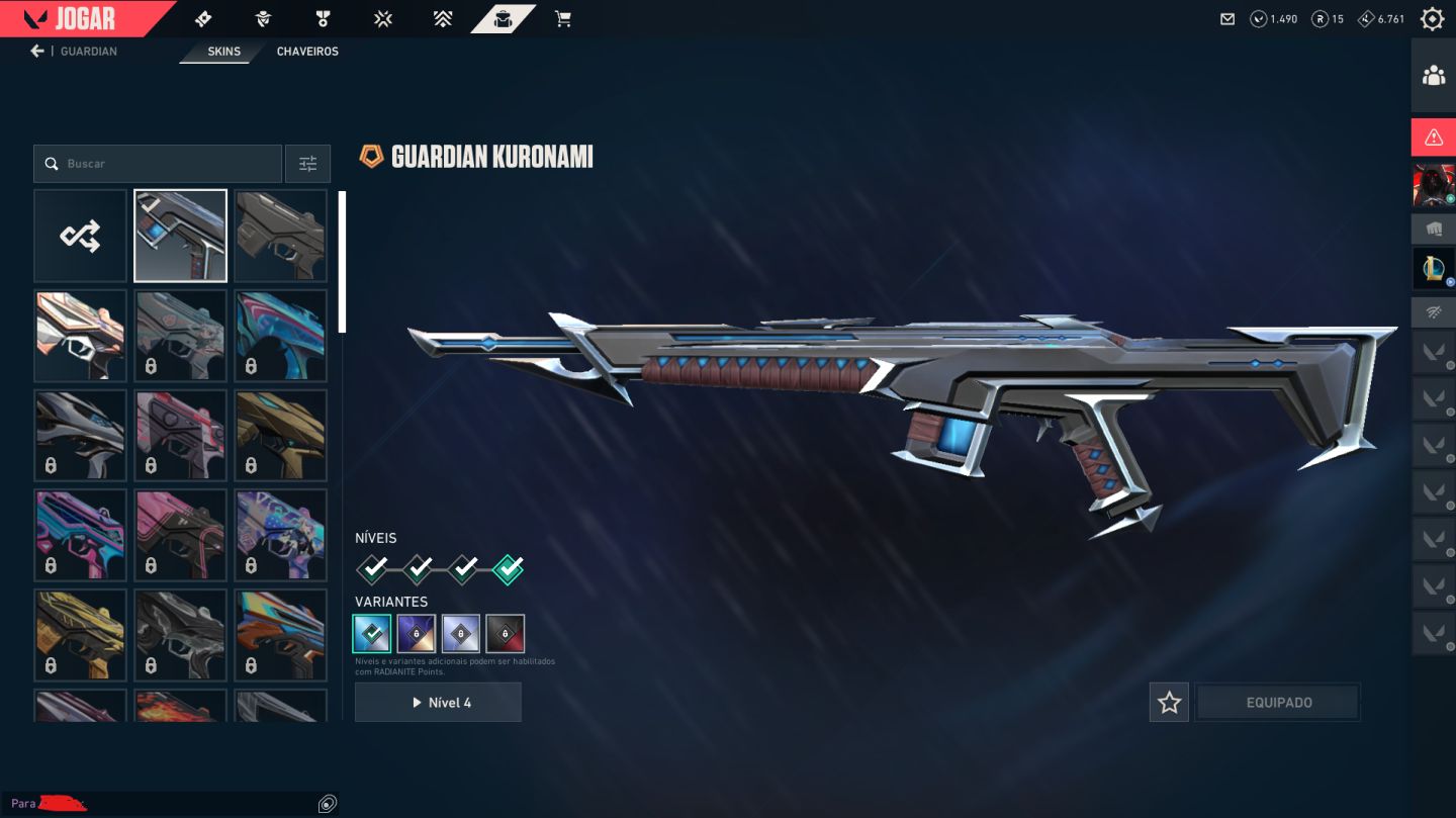 CONTA DE VALORANT COM VARIAS SKINS PLATINA 3