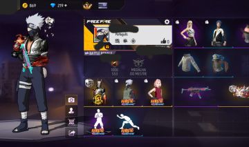 CONTA COM SAMURAI ESCARLATE + 2 SKINS DO NARUTO + EMOTE DE ENTRADA NOVE CAUDAS