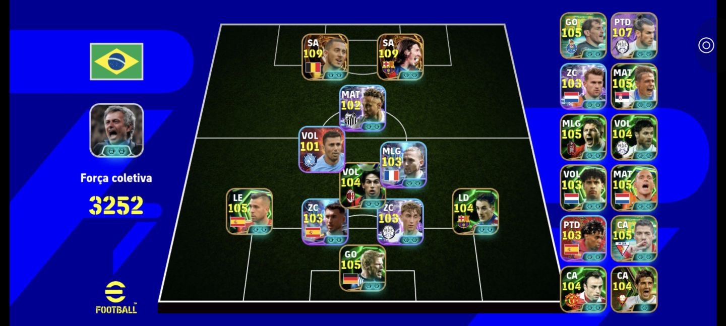 CONTA eFOOTBALL MOBILE À VENDA | FORÇA 3252 | MESSI 109 | ELENCO FORT