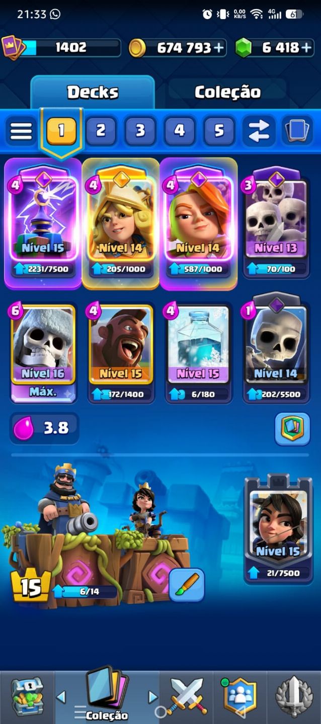 Combo 2 contas Brawl stars e clash royale