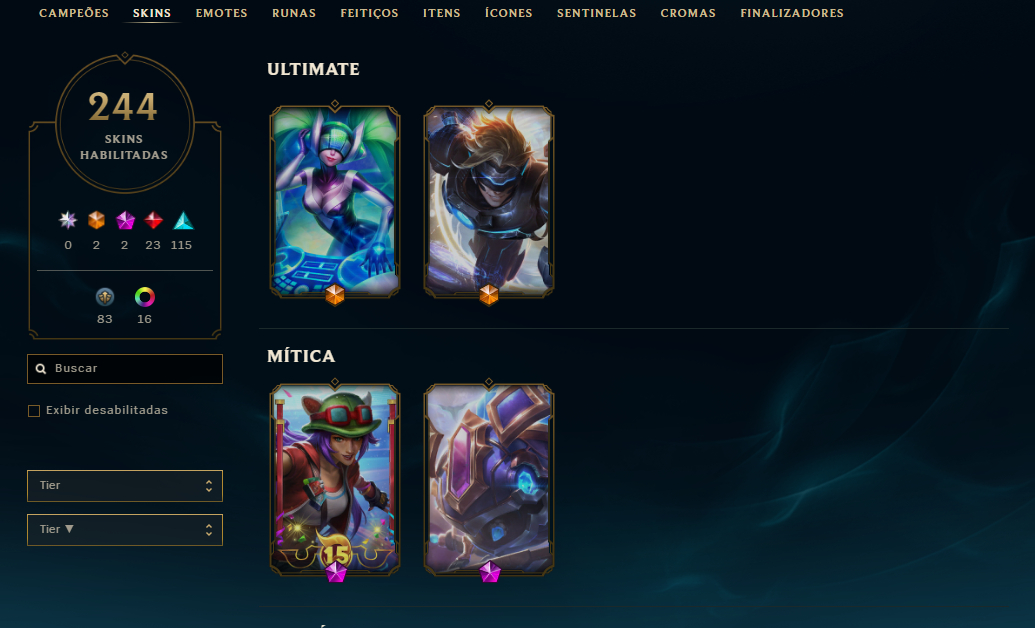 CONTA LOL COM 244 SKINS - LVL 354