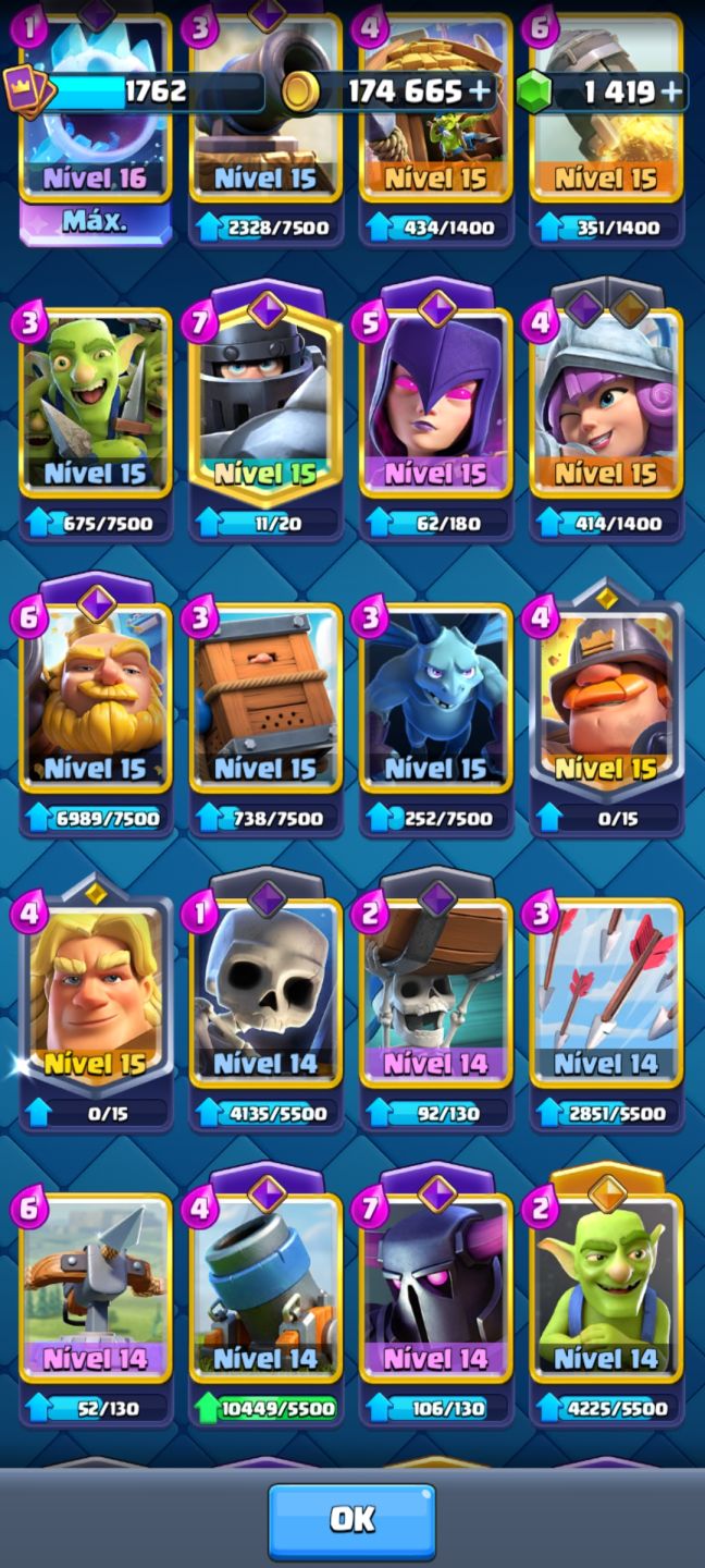 [IMPERDÍVEL] CONTA CLASH ROYALE COM 2 DECKS FULL 16 [12K troféus]
