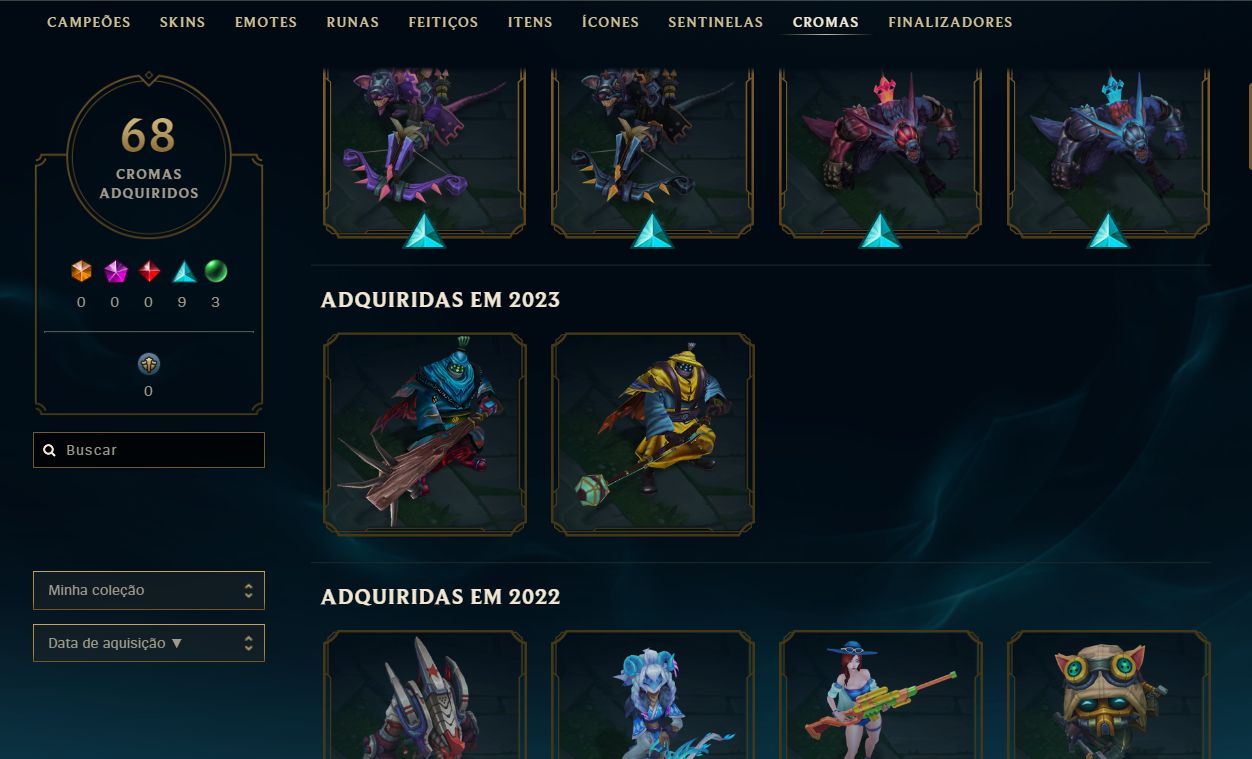 CONTA LEAGUE OF LEGENDS - 263 SKINS - ULTIMATE/MITICAS/LENDARIAS - FULL ACESSO