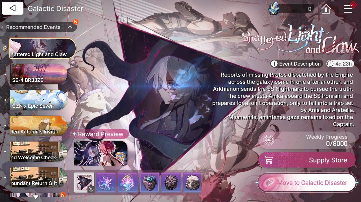 CHAOS ZERO NIGHTMARE CZN | LVL 55 | (ARABELLA E2, OLGA , HILDE, SERENIEL) SELETR