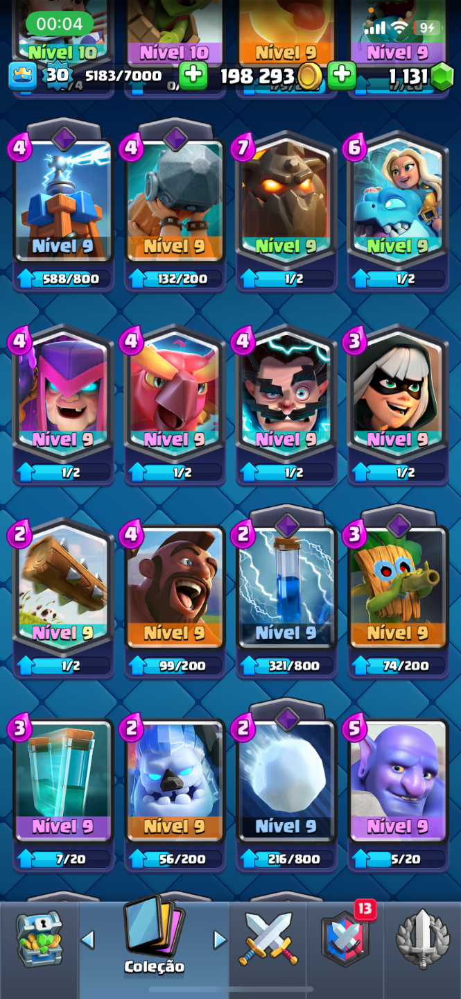 Conta no Clash Royale com 9000 Troféu