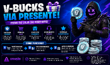 V-Bucks Fortnite Via Presente | Melhor Preço do Site | Leia a Descrição