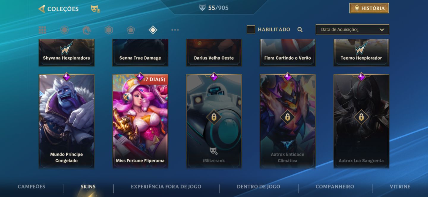CONTA WILD RIFT | 55 SKINS | 4 LENDÁRIAS | 26 ÉPICAS | LVL 75 | ORIGINAL DE 2