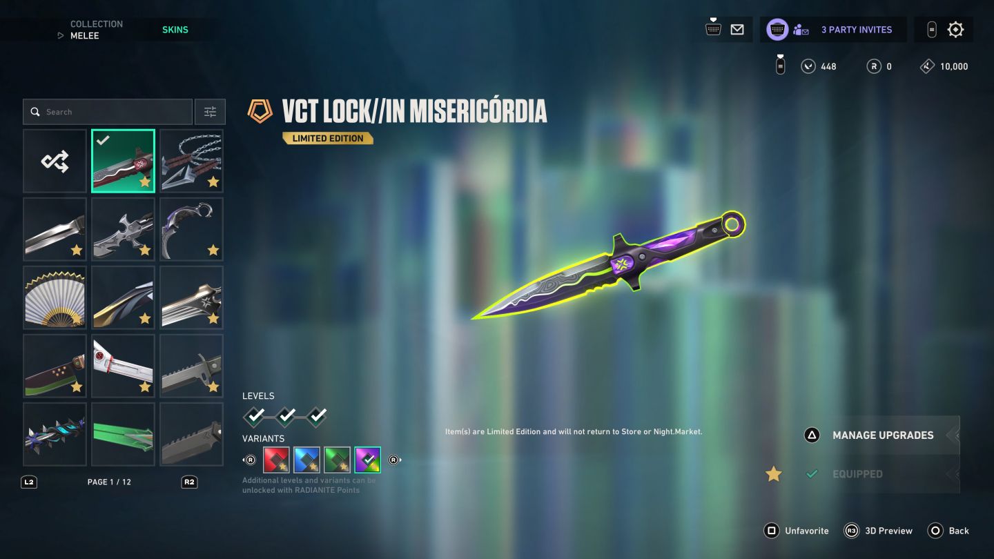Conta radiante cheia de skins para ir embora logo