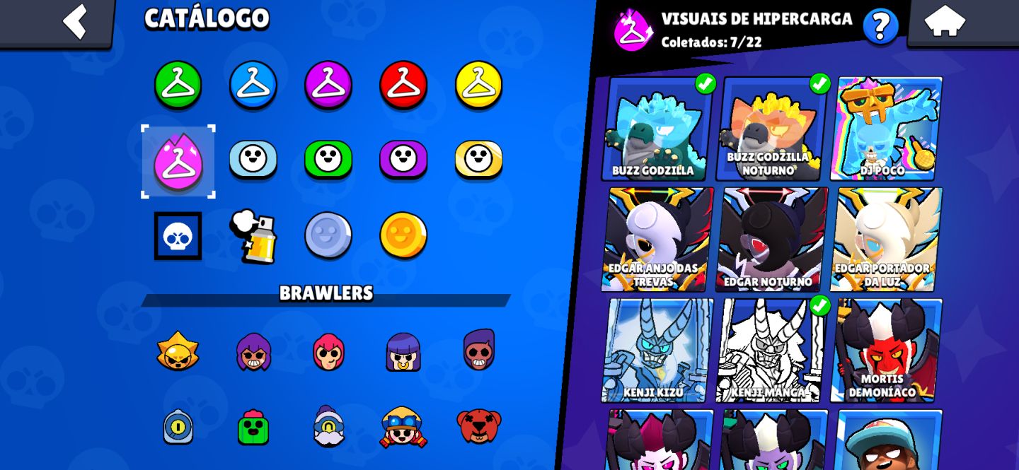 TODOS BRAWLERS KAZE STEAMPUNK. CONTA BRAWL MUITAS SKINS.