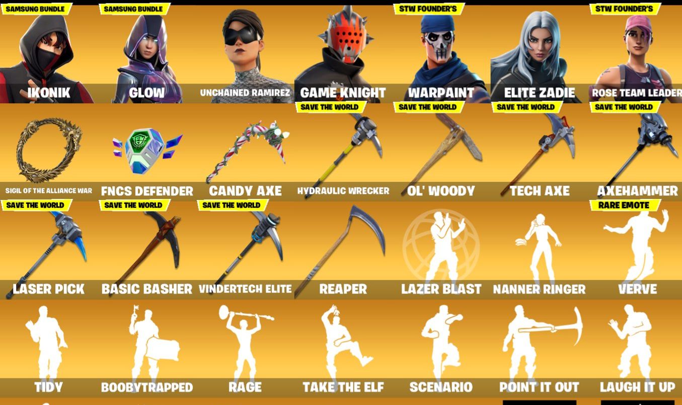 [412 SKINS] CONTA FORTNITE COM IKONIK/GLOW/CANDY AXE/STW FUNDADOR