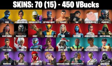 CONTA FORTNITE COM 70 SKINS LARA CROFT/THOR/FIXER/PITCH PATROLLER/OSCAR/RIAN